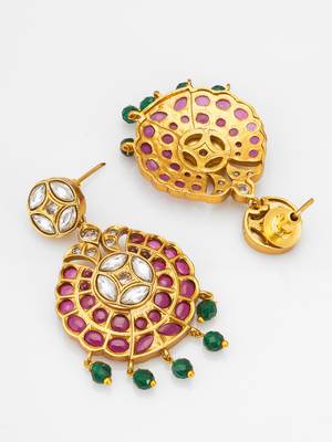 gold toned floral pendant set 4