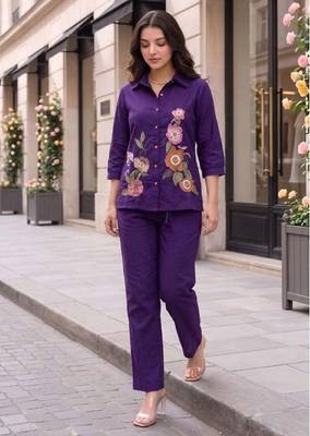 Purple Cotton cambric co-ord set 1
