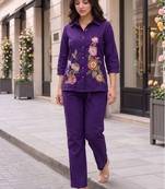 Purple Cotton cambric co-ord set