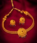 traditional gold toned choker set