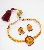 gold beaded choker set
