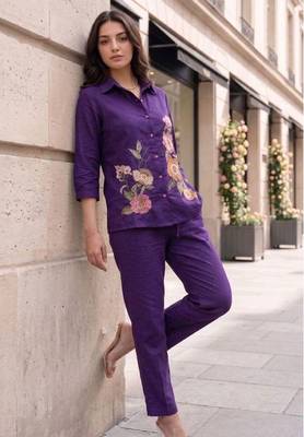Purple Cotton cambric co-ord set 2