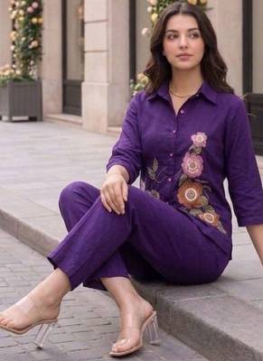 Purple Cotton cambric co-ord set 3