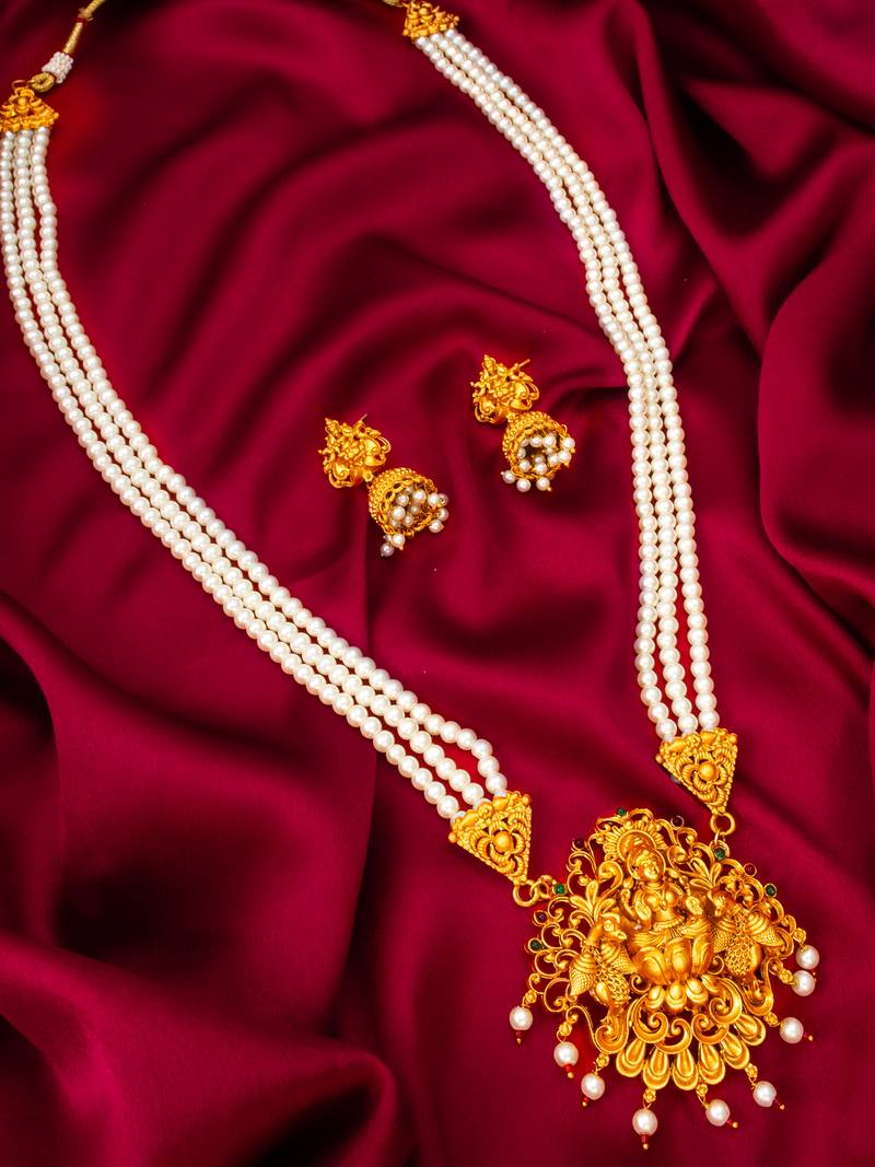 temple pearl necklace set