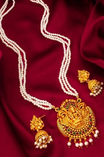 temple pearl necklace set