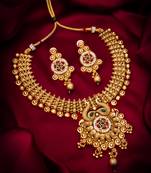 antique gold beaded necklace set
