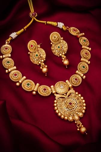 classic gold beaded necklace set