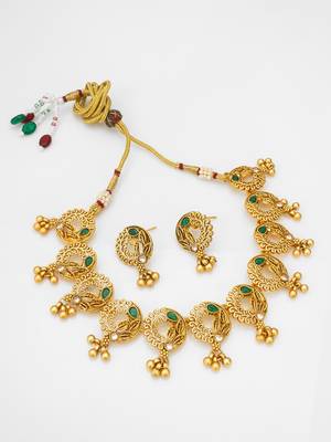 designer leaf motif necklace set 1