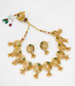 designer leaf motif necklace set