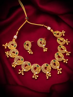 designer leaf motif necklace set 5
