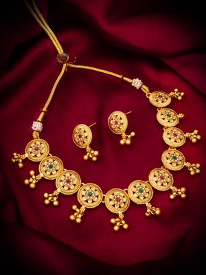 antique gold tone necklace set 1