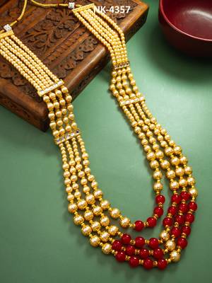 pearl kundan long necklace 1