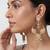 Gold plated kundan polki hoop earrings