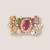 Multicolor stones cage work cuff bracelet