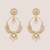 Gold plated kundan chandbali earrings