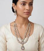 Dual tone finish polki long set