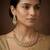 Gold finish jadau necklace set