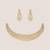 Gold finish jadau necklace set