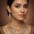 Multicolor gold finish jadau long necklace set