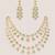 Multicolor gold finish jadau long necklace set