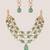 Green stones polki long necklace set
