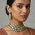 Green meenakari polki necklace set