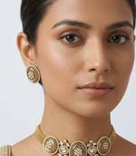Pink stones kundan choker set