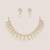 Gold plated white finish jadau necklace set