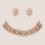 White stones dual tone polki necklace set