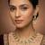 Gold finish multicolor stones jadau necklace set