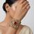 Red stone kundan cuff bracelet