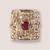 Red stone kundan cuff bracelet