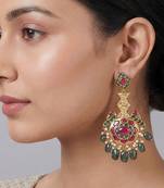 Multicolor kundan meenakari dangler earrings