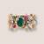 Multicolor stones cage work cuff bracelet