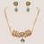 Pink green stones kundan necklace set