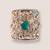 Green stone kundan cuff bracelet