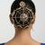 Multicolor floral kundan hair bun cage with pin