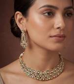 Multicolor stones jadau necklace set