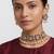 Red stones kundan choker set