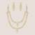 Gold finish jadau long necklace set