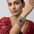 Purple stone kundan cuff bracelet