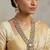 Rhodium plated white stones polki long necklace set