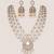 Rhodium plated white stones polki long necklace set