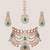 Dual tone finish green stones polki bridal necklace set
