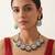 Green two toned finish polki necklace set