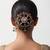 Multicolor floral kundan hair bun cage with pin