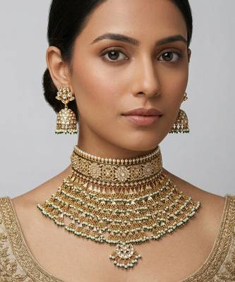 Royal gold kundan bridal choker set 1