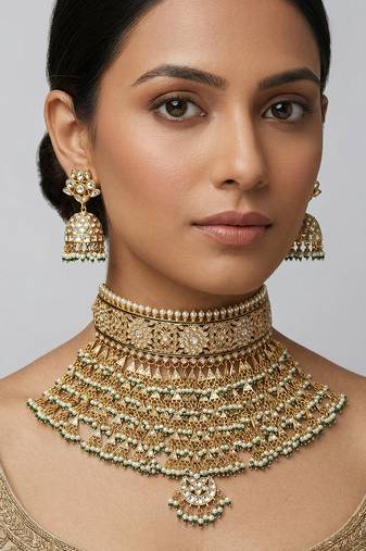 Royal gold kundan bridal choker set