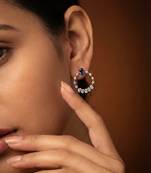 Blue silver plated earrings
