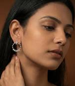 White silver plated earrings